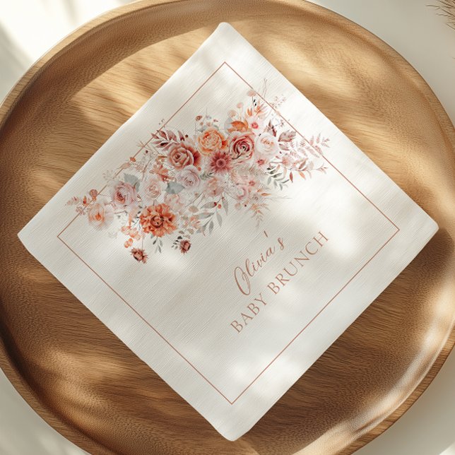 Serviette En Papier Boho Floral Baby Brunch (Créateur téléchargé)