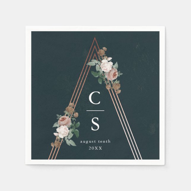 Serviette En Papier Boho Floral Mariage (Devant)