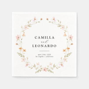 Serviette En Papier Boho Floral Mariage