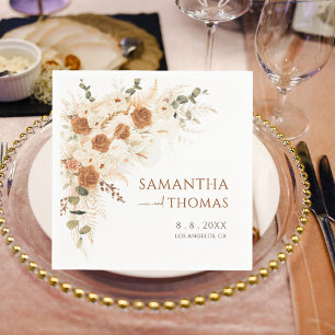 Serviette En Papier Boho Floral Mariage Terracotta Calla Lily