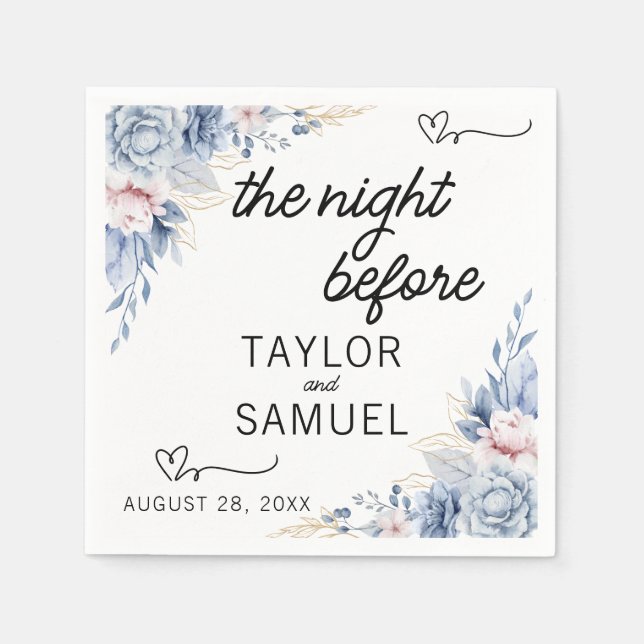 Serviette En Papier Boho floral minimaliste Mariage Cocktail (Devant)