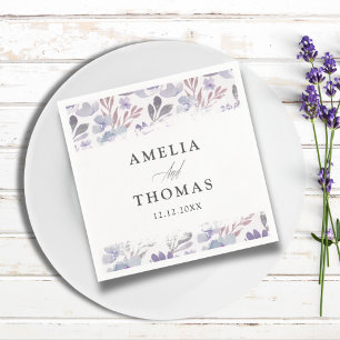 Serviette En Papier Boho Floral Motif Mariage