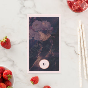 Serviette En Papier Boho foncé moderne Rose Arc or Mariage or