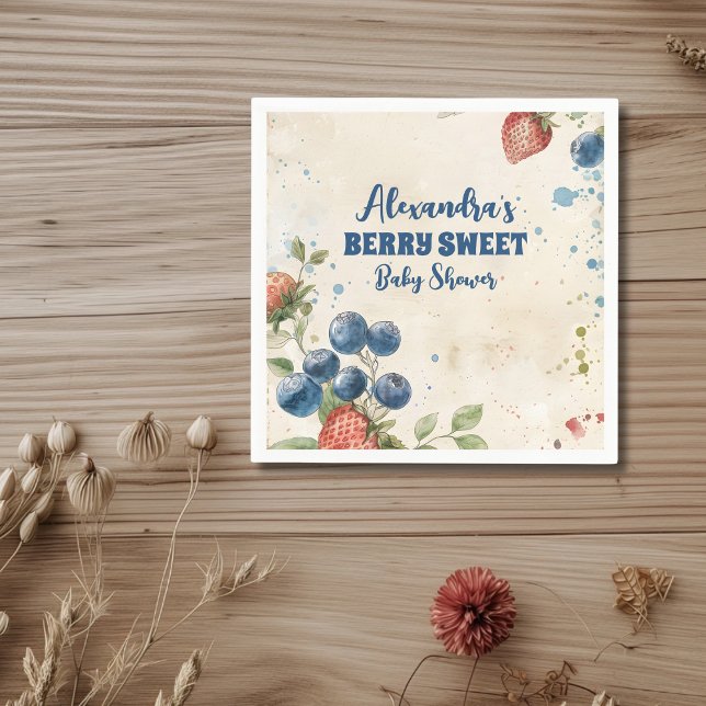 Serviette En Papier Boho fraise Berry Baby shower doux (Créateur téléchargé)