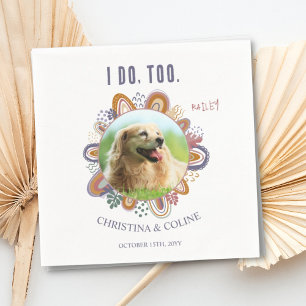 Serviette En Papier Boho Funny Pet Chien Chat Photo Mariage personnali