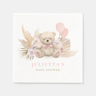 Serviette En Papier Boho Girl Teddy Bear Baby shower décorations de fê