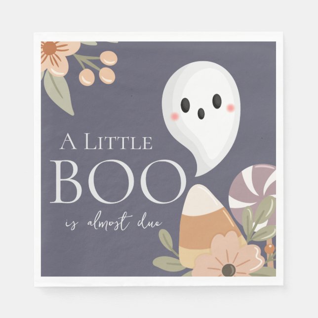 Serviette En Papier Boho Halloween Baby shower Little Boo - mignon fan (Devant)