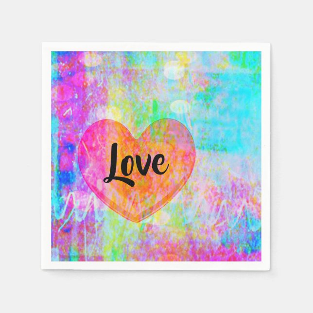 Serviette En Papier Boho Heart Love (Devant)