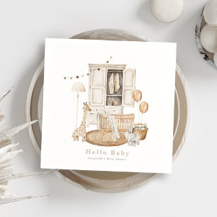 Serviette En Papier Boho Hello Baby Nursery garde-robe Baby shower de 