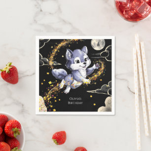 Serviette En Papier Boho Howling Wolf Anniversaire