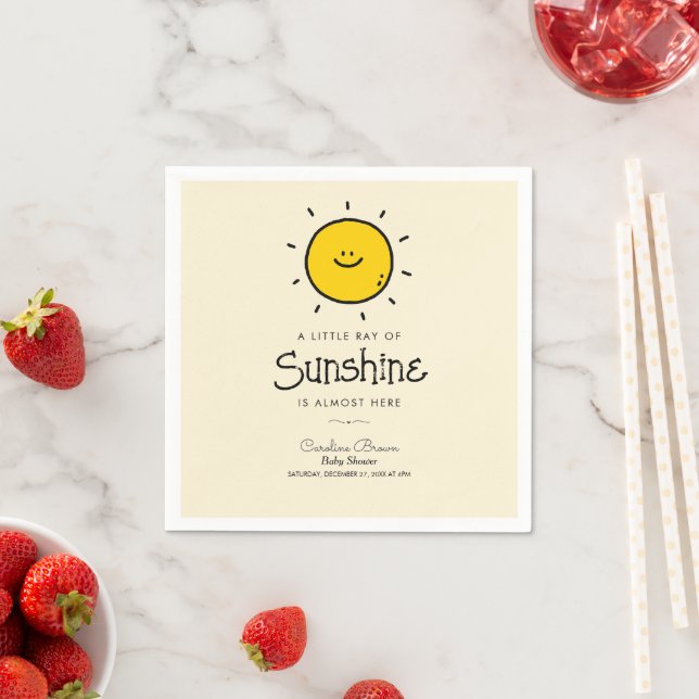 Serviette En Papier Boho Little Ray Of Sunshine Baby shower (En situation)