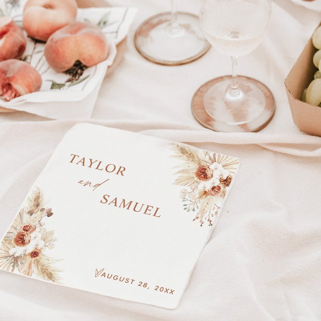 Serviette En Papier Boho Mariage Cocktail Papier Napkin (Créateur téléchargé)