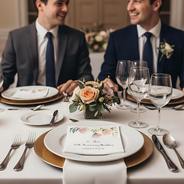 Serviette En Papier Boho Mariage Napkin Vintage fleuri Bouquet (Créateur téléchargé)