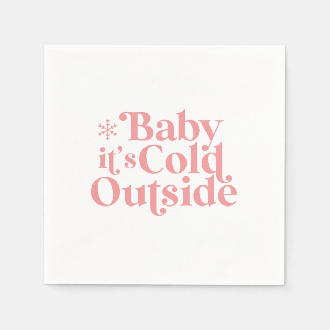 Serviette En Papier Boho Modern Police Baby Il fait froid dehors (Devant)