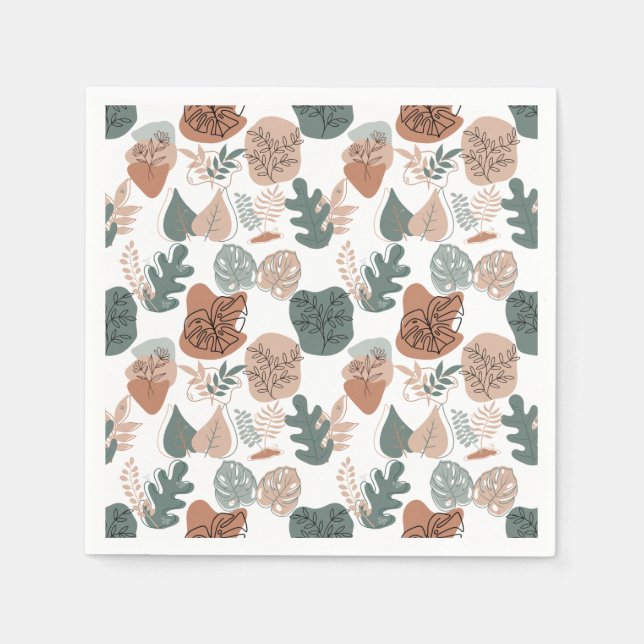 Serviette En Papier BOHO Motif esthétique A12x4.blanc (Devant)