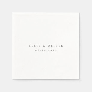 Serviette En Papier Boho noir et blanc Mariage Cocktail moderne