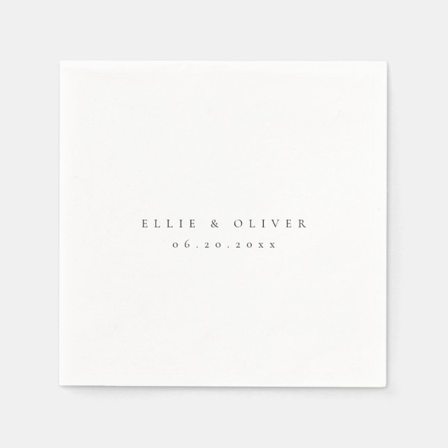 Serviette En Papier Boho noir et blanc Mariage Cocktail moderne (Devant)