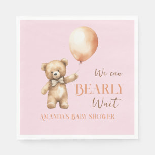 Serviette En Papier Boho Nous Pouvons Beary Attendre Pink Bear Girl Ba