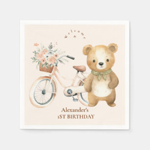 Serviette En Papier Boho One Happy Camper 1ère fête d'anniversaire