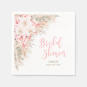 Serviette En Papier Boho Pampas Orchidées Peonies Fête des mariées neu