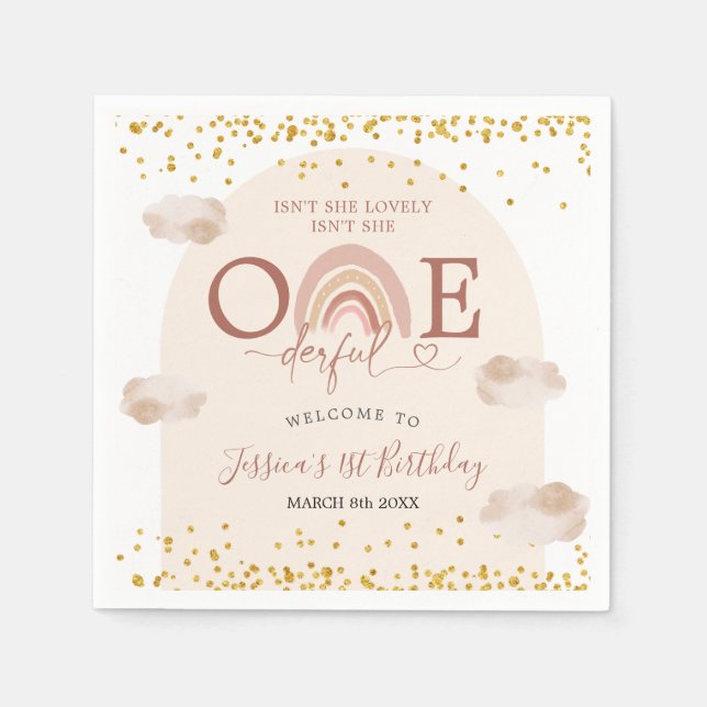 Serviette En Papier Boho Rainbow n'est-elle pas magnifique Anniversair (Devant)