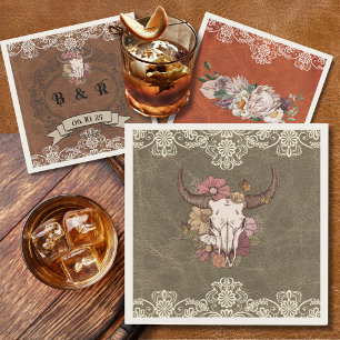 Serviette En Papier Boho Ranch Floral Taureau papier Cocktail Napkin