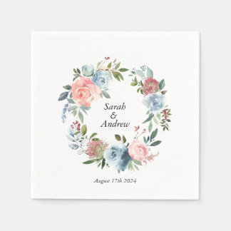 Serviette En Papier Boho rose bleu vert Mariage de couronne