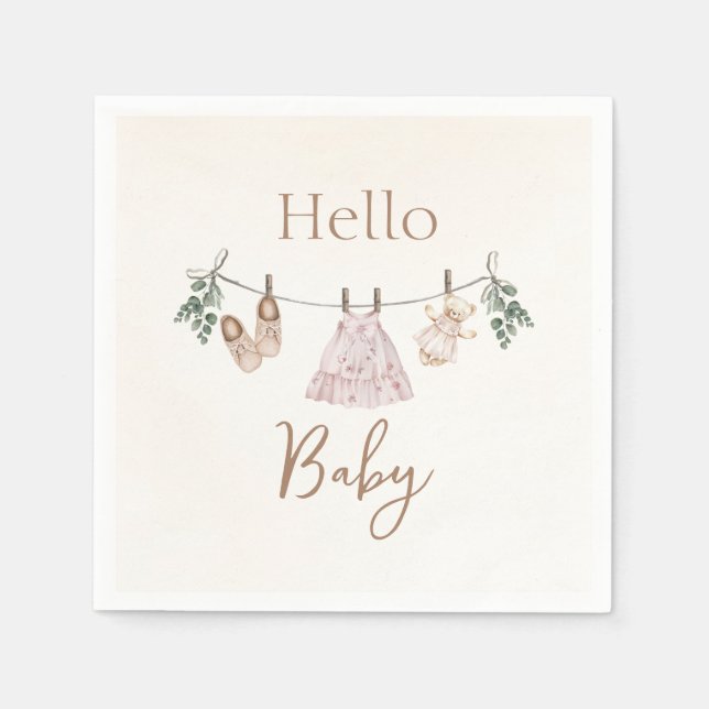 Serviette En Papier Boho rose Fille Vêtements bébé (Devant)