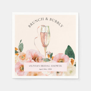 Serviette En Papier Boho Rose Floral Brunch & Bubbly