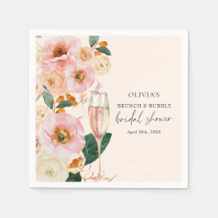 Serviette En Papier Boho Rose Floral pour un Brunch et une Soirée Bull