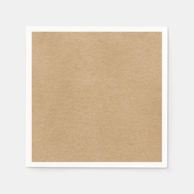 Serviette En Papier Boho rustique Kraft simple et élégant (Devant)