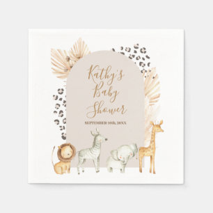 Serviette En Papier Boho Safari Animaux Baby shower Napkin