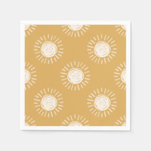 Serviette En Papier Boho Sun Baby shower papier serviettes (Devant)