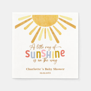 Serviette En Papier Boho Sunshine Baby shower jaune