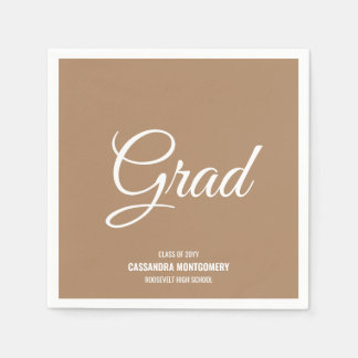 Serviette En Papier Boho Tan Minimaliste Moderne Graduation Party