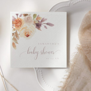 Serviette En Papier Boho Terracotta Baby shower Floral Papier Napkin