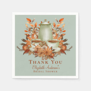 Serviette En Papier Boho Terracotta Sage Tea Party Diner vaisselle