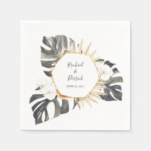 Serviette En Papier Boho Tropical Floral Beach Mariage