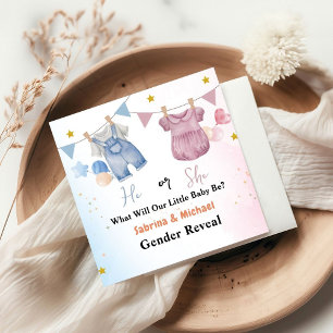 Serviette En Papier Boho Vintage bébé Clotheline Genre Reveal Party