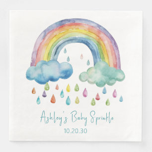 Serviette En Papier Boho Watercolor Rainbow Baby Sprinkle