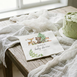 Serviette En Papier Boho Woodland Animaux Baby shower rustique serviet