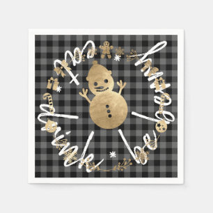 Serviette En Papier Boire à manger Be Berry Snowman Christmas Buffalo 