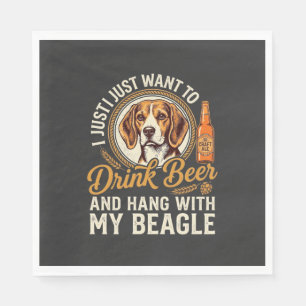 Serviette En Papier Boire Bière Beagle Chien Bière Artisanale Bouteill