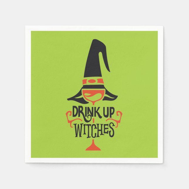 Serviette En Papier Boire des sorcières | Halloween (Devant)