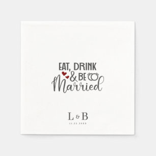 Serviette En Papier Boire être marié Couple Monogram Mariage
