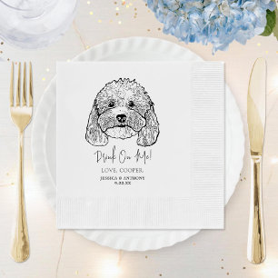 Serviette En Papier Boire Simple Sur Moi Mariage Dessin Main Chien