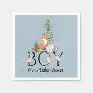 Serviette En Papier Bois Animaux Baby shower garçon