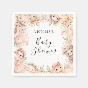 Serviette En Papier Bois Animaux Baby shower Papier Napkin