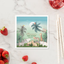 Bois Animaux Jungle Baby shower de verdure