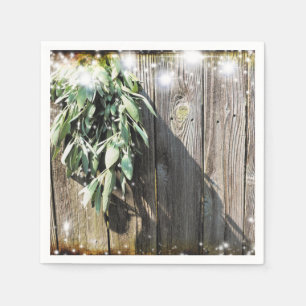 Serviette En Papier Bois-de-brousse rustique verdure scintillante lumi